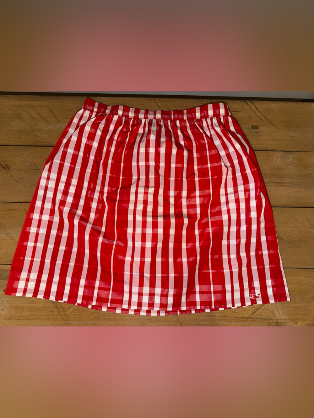 Vineyard Vines Red and White Gingham Mini Skirt